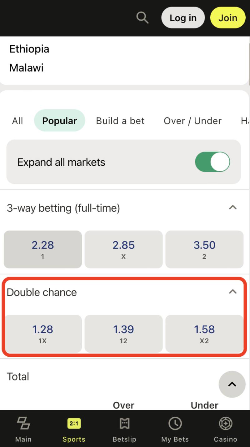 Double chance có dễ ăn không?